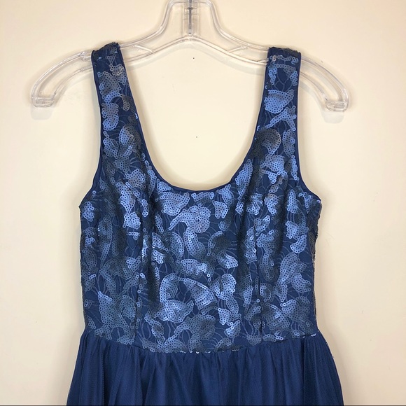 AIDAN MATTOX 💍 Sz. 6 navy sequin cocktail dress - Picture 3 of 7